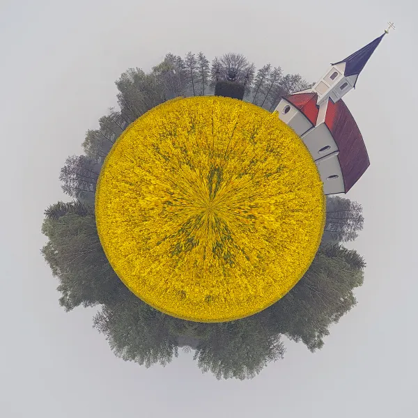 Little planet church photo Little planet church photo